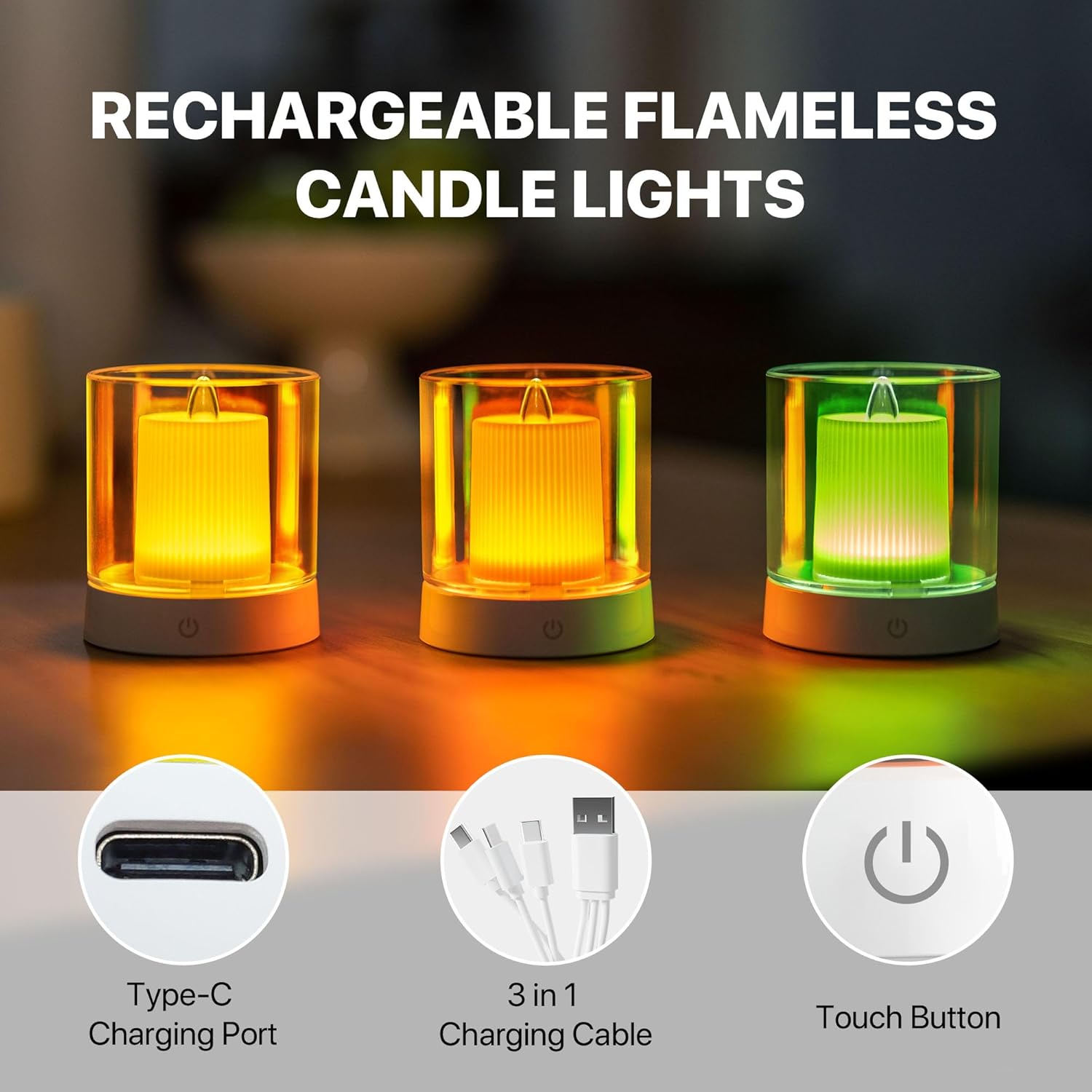 MiLi Rechargeable LED Candle Lights – Flameless Ambient Tea Lights
