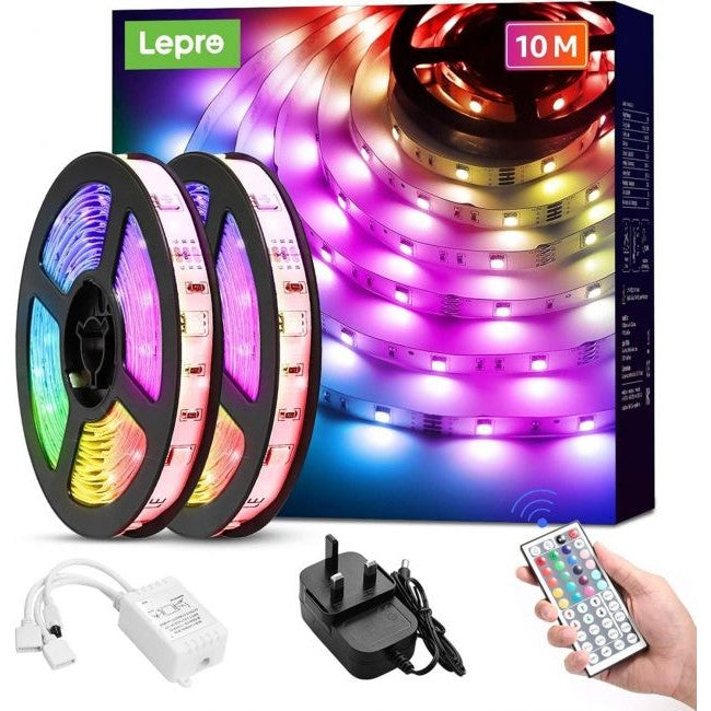 Lepro Smart RGB LED Strip Lights – 5M / 10M / 15M / 20M – Voice & App Controlled, Waterproof, Plug & Play