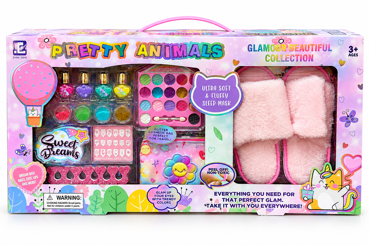 Pretty Animals Glamour Beauty Collection – Kids’ Makeup, Nail Art & Pamper Gift Set