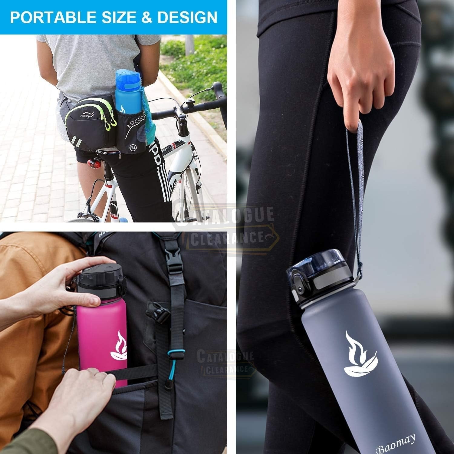 Baomy Sports Water Bottle 750ml, Adults/Kids Water Bottle with Filter