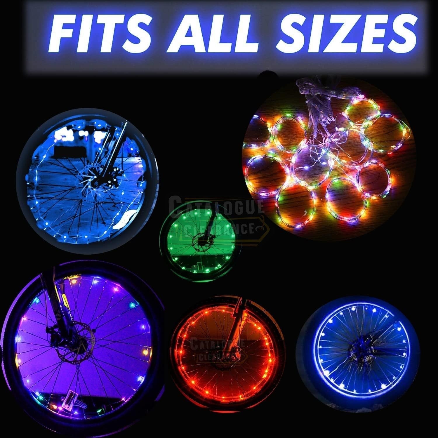 Bike Wheel Light, IP65 Waterproof, 3 Lighting Modes, Easy to Install