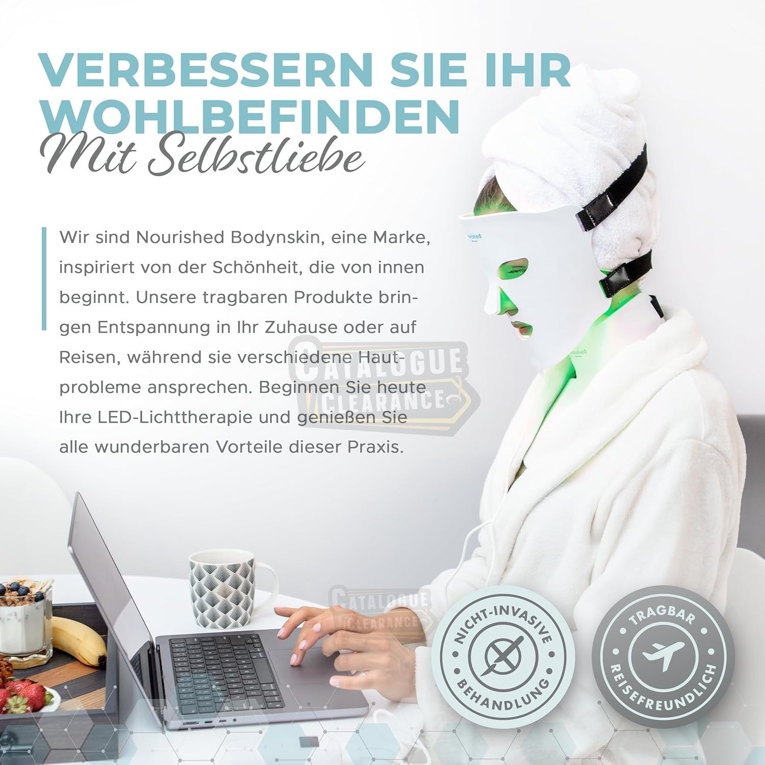 Nourished Body&skin LED Face & Neck Mask - 7 Colours for Anti-Aging & Rejuvenation