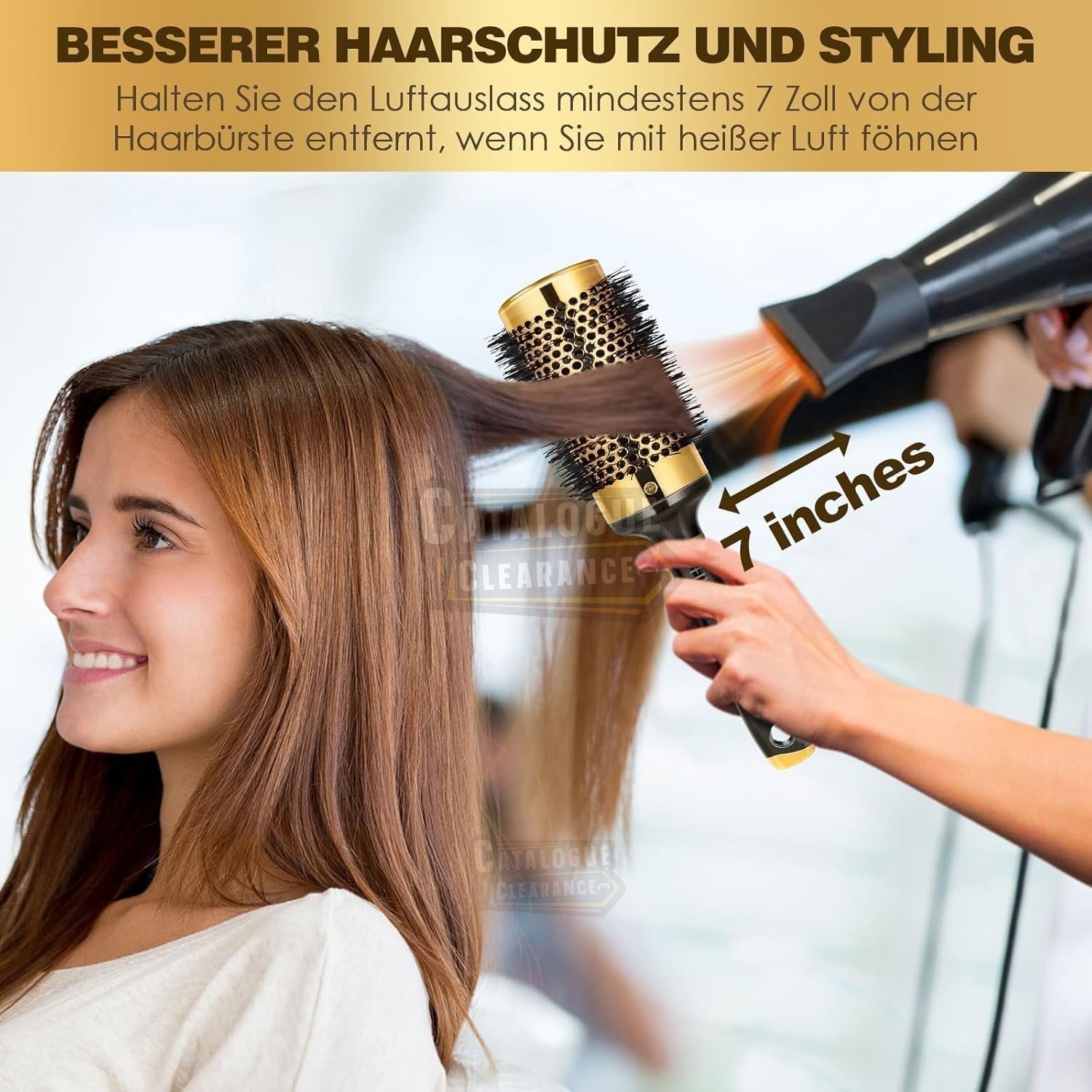 SHINLEA 53mm Round Brush for Blow Drying – Nylon & Aluminium Professional Hair Brush for Curls and Styling Without Pulling