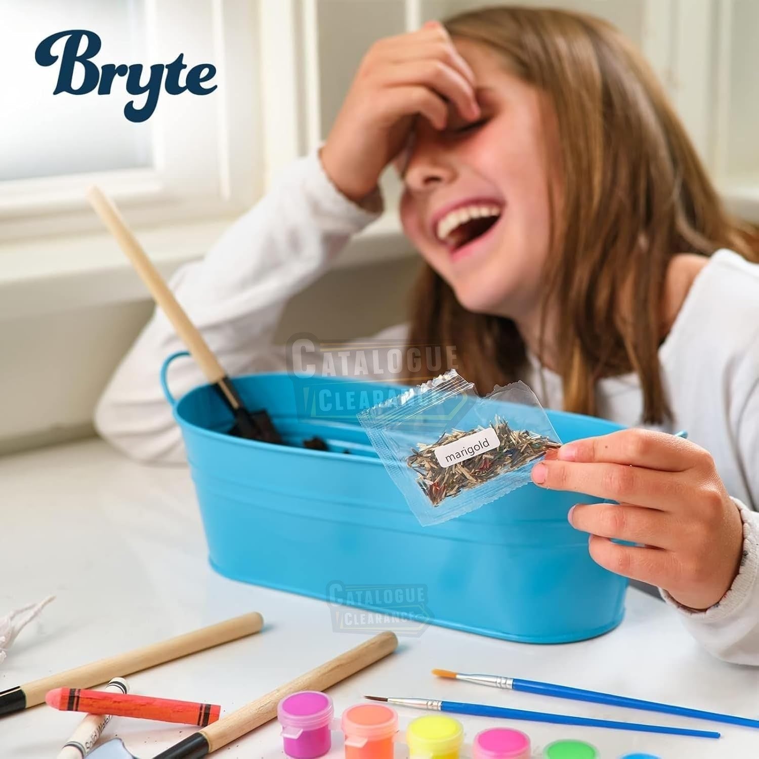 Bryte Light Up Unicorn Terrarium Kit for Kids - Grow Plant, Castle, Paint Set