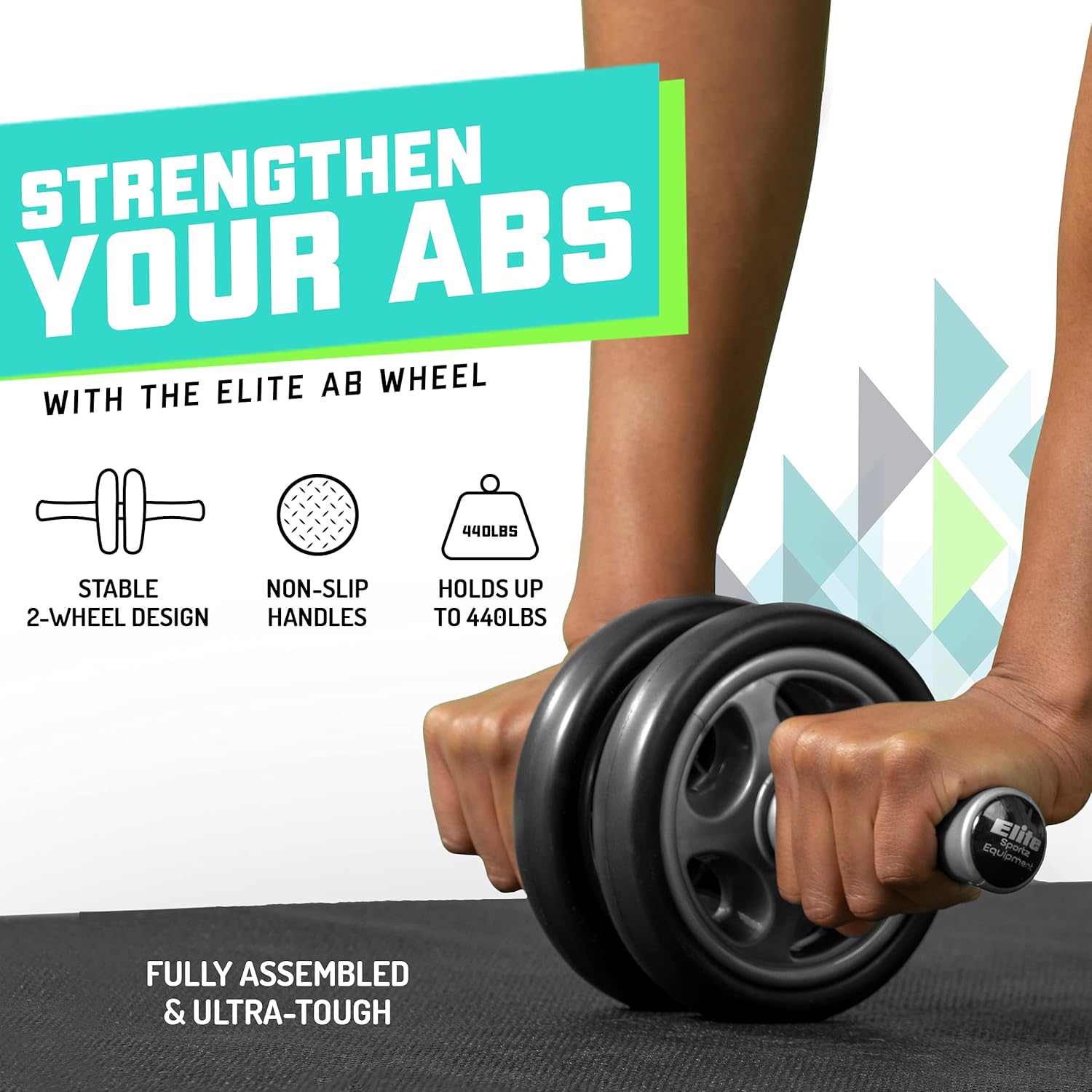 Elite Sportz Dual Wheel Ab Roller – Stable Core Training Equipment for Home & Gym Workouts