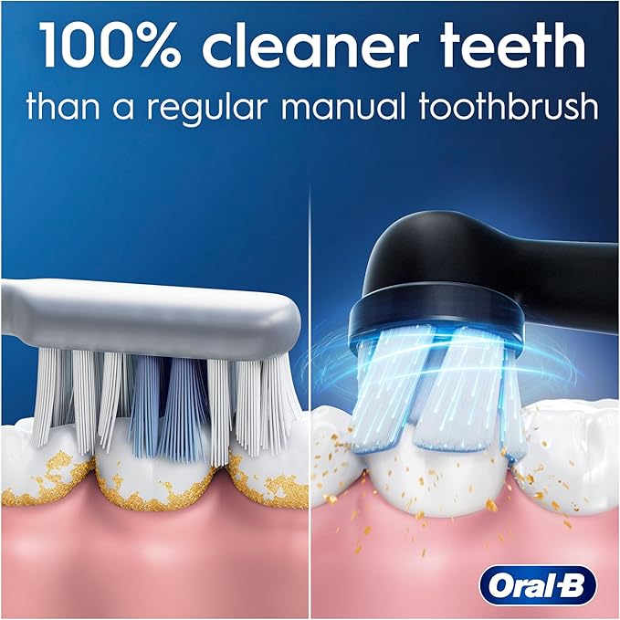 Oral-B iO Series 2 Electric Toothbrush, Duo Pack, Night Black/Calm Pink Extra Handle