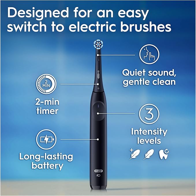Oral-B iO Series 2 Electric Toothbrush, Duo Pack, Night Black/Calm Pink Extra Handle