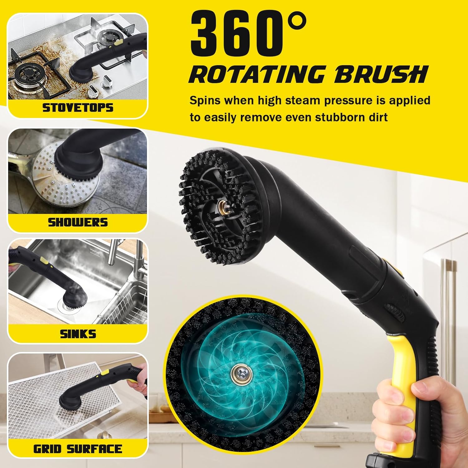 TVD Steam Cleaner SW-608 & Steam Mop for Floor Cleaning with 29 Accessories, 5m Cord for Carpet, Sofa, Oven & Car