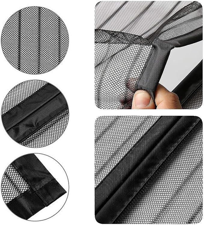 Heavy Duty Magnetic Screen Door – Strong Mesh Fly Curtain with Powerful Magnets (Black & White)