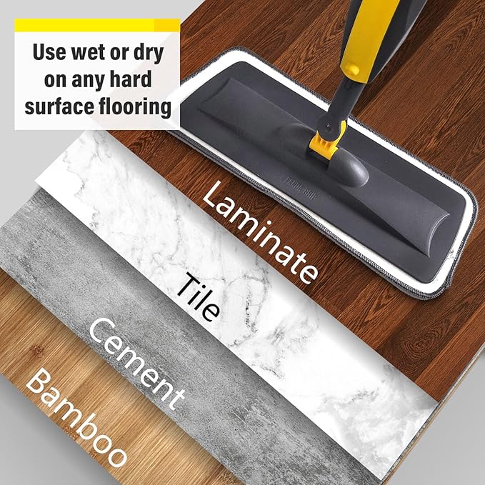 Panda Grip Premium Spray Mop – 360° Rotating Floor Cleaner with Refillable Bottle