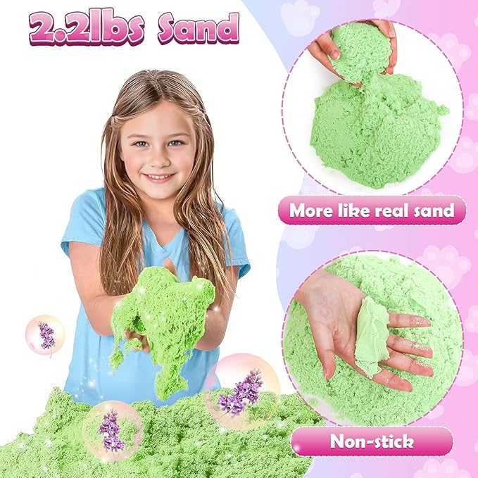 Lorfancy Dog Sandbox Play Set – 2.2 lbs Sand Sensory Bin Toy for Toddlers & Kids