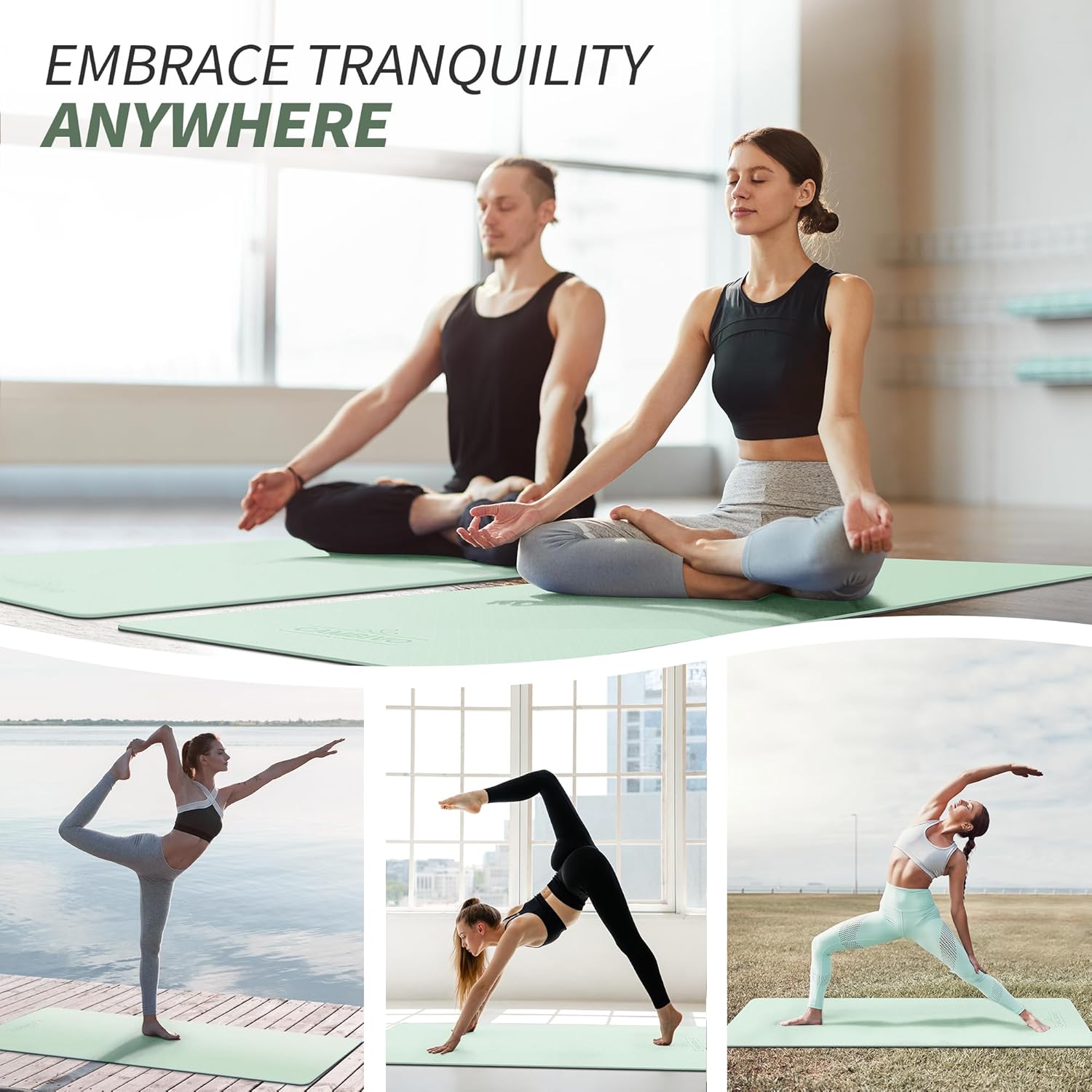 Non-Slip TPE Yoga Mat – Thick Exercise & Fitness Mat - Assorted Colors