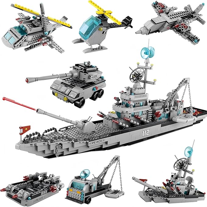6 in 1 Warship Building Blocks Set | Model No 8986