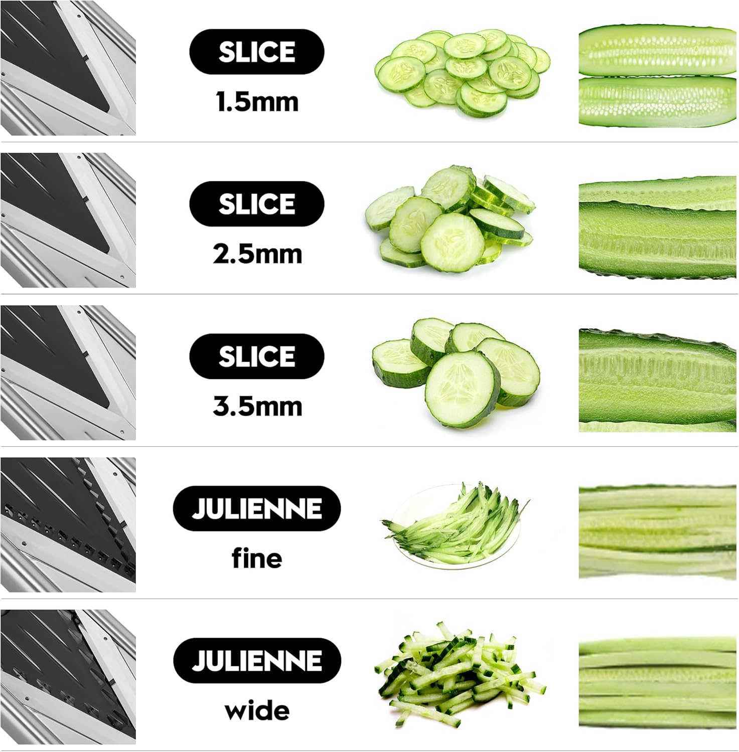 5-in-1 Adjustable Mandoline Slicer – Stainless Steel Vegetable Cutter with Safety Gloves & Non-Slip Base