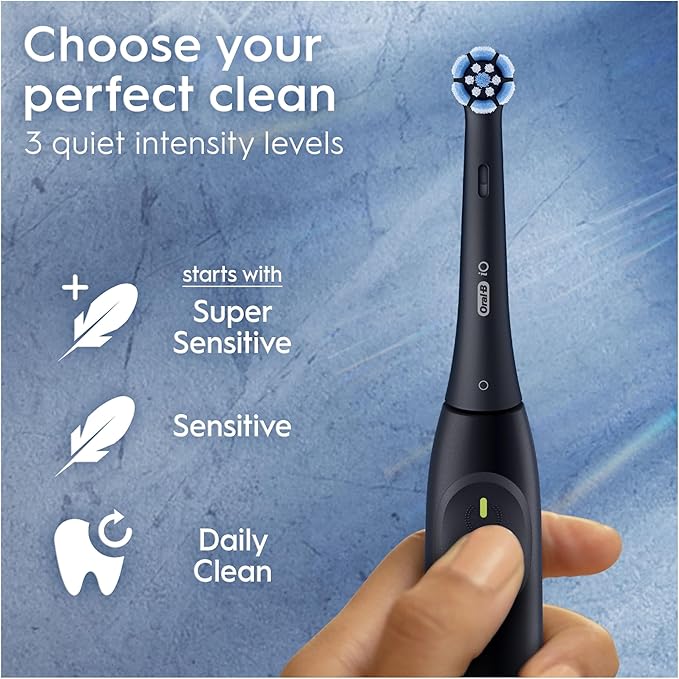 Oral-B iO Series 2 Electric Toothbrush, Duo Pack, Night Black/Calm Pink Extra Handle