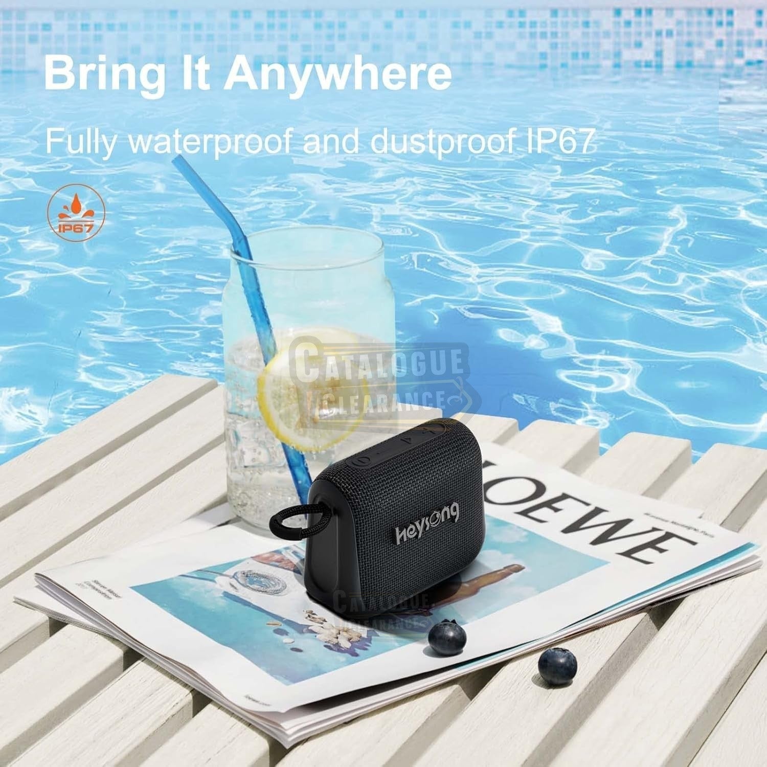 HEYSONG IPX7 Waterproof Bluetooth Speaker, 24-Hour Playtime