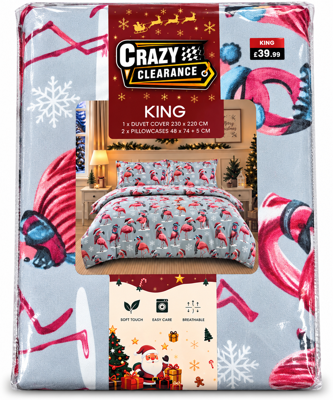 Christmas Duvets,Single,Double & King Size Duvet Cover Set – 3 Piece| 11 Different Designs