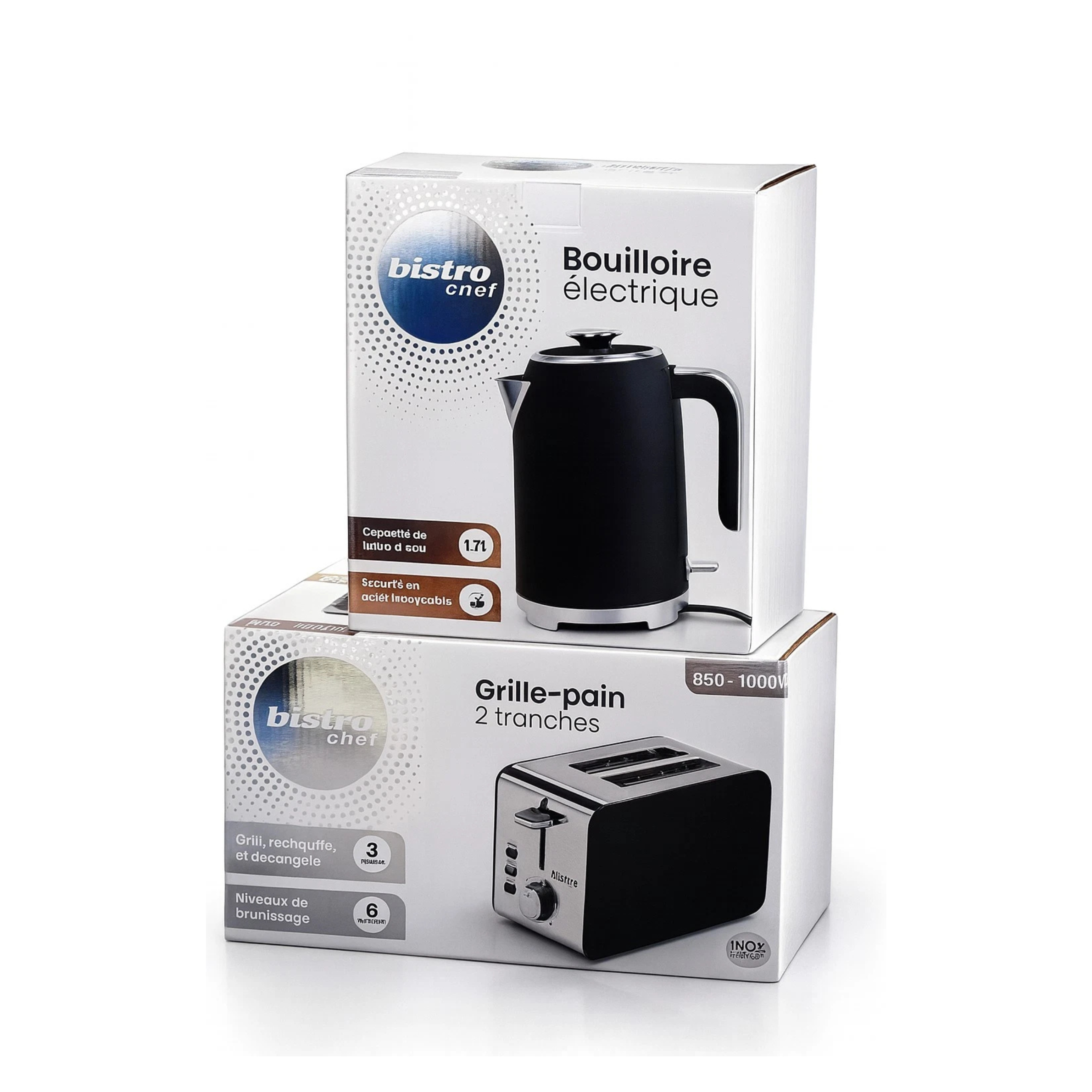 Bistro Chef Kettle and Toaster Set – 2-in-1 Electric Breakfast Appliance Set for Home & Kitchen