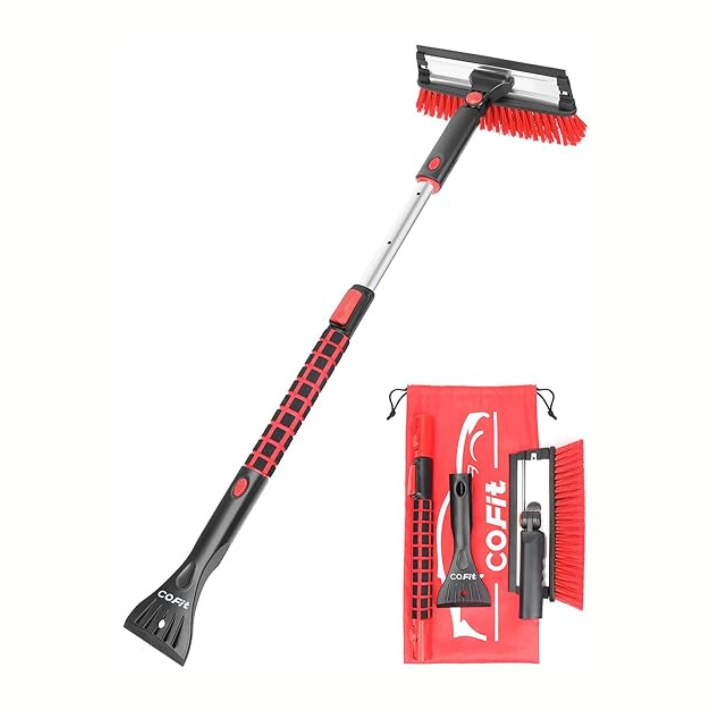 COFIT 3-in-1 Snow Brush, Ice Scraper & Squeegee – Winter Car Cleaning Tool