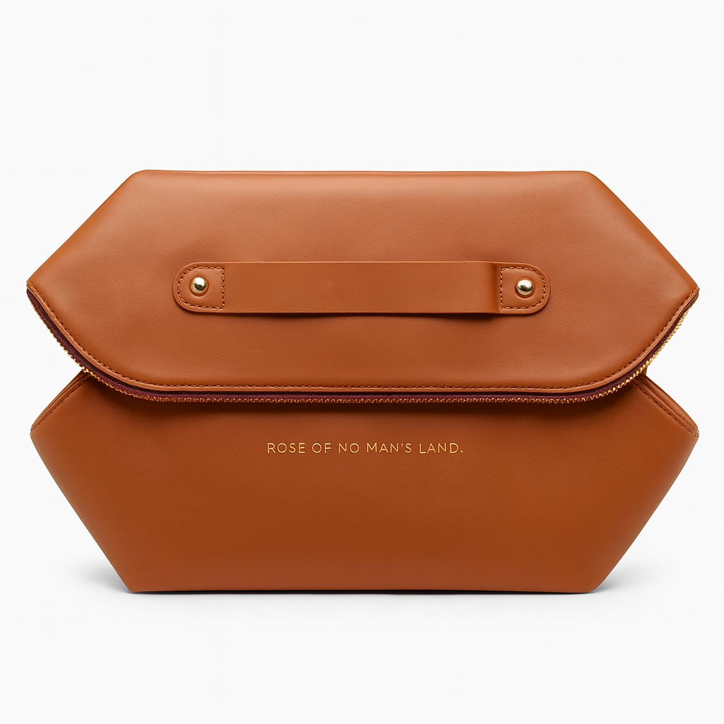 Rose of No Man’s Land – Luxury Cognac Brown Leather Toiletry Bag