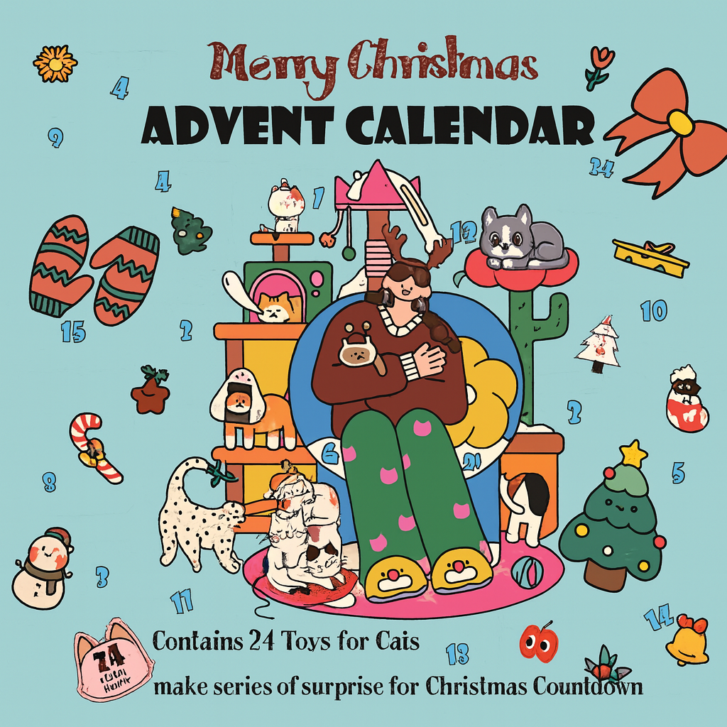 Merry Christmas Cat Advent Calendar – 24 Days of Festive Surprises for Your Feline