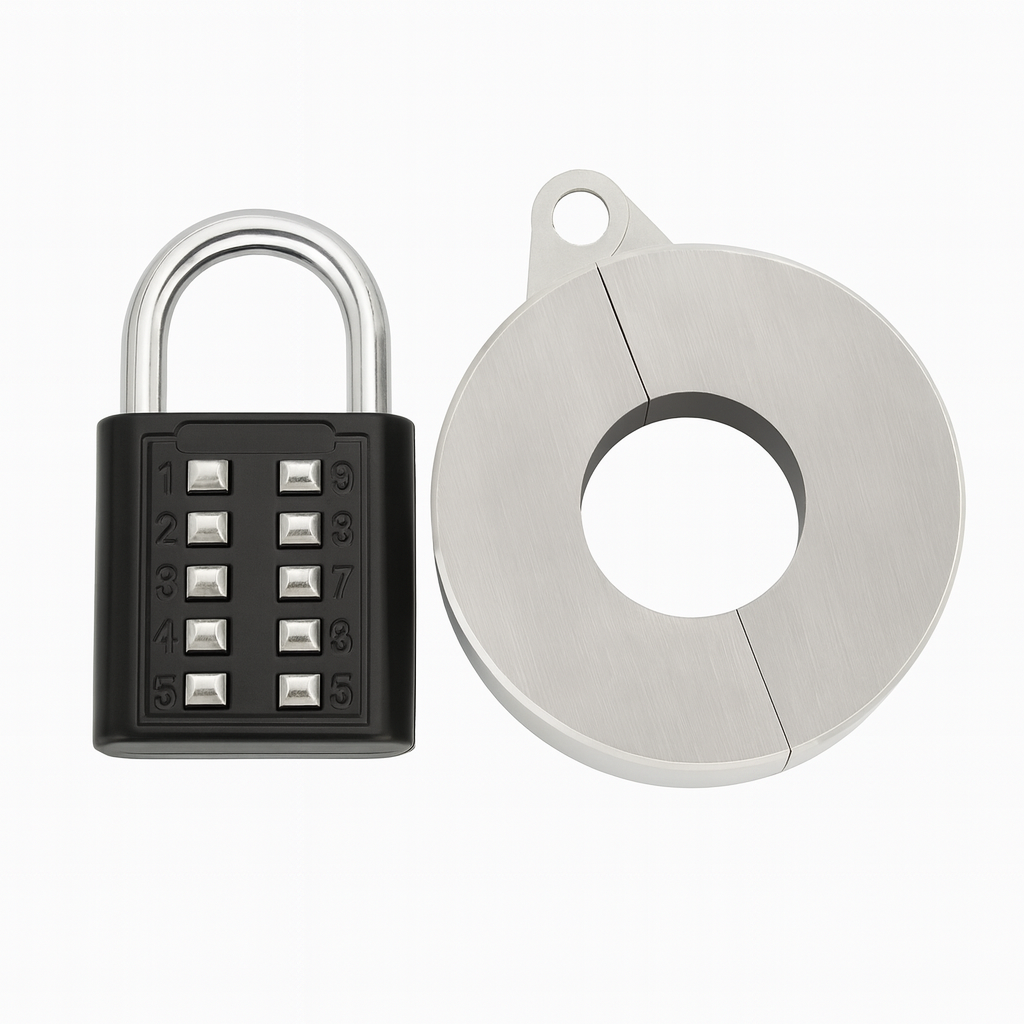 Heavy-Duty Combination Padlock with Round Disc Hasp Lock – Keyless Security for Doors, Gates & Storage