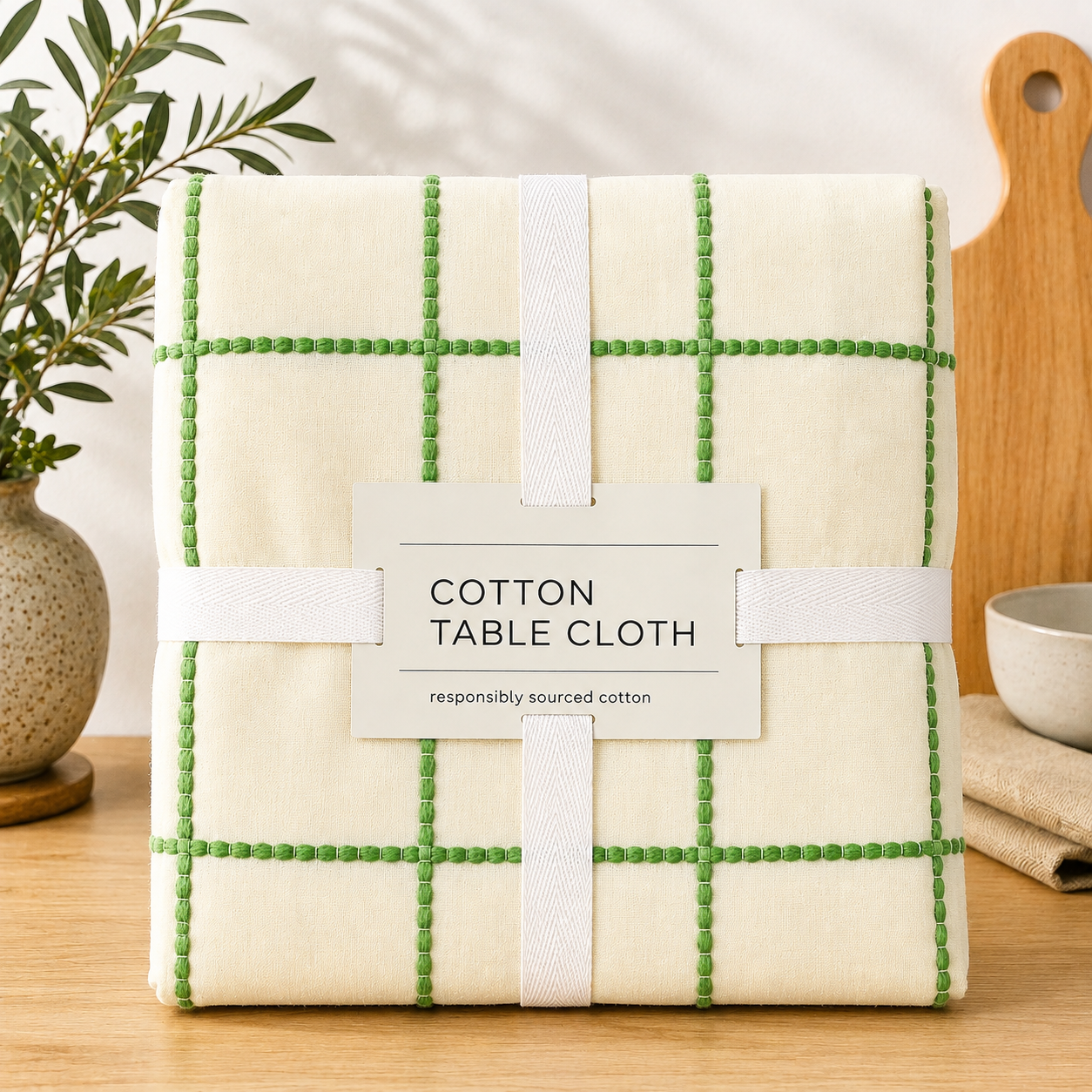 HIGH ST BRAND - COTTON TABLE CLOTH - FOR 6 SEATER TABLE -(140cm*230cm)