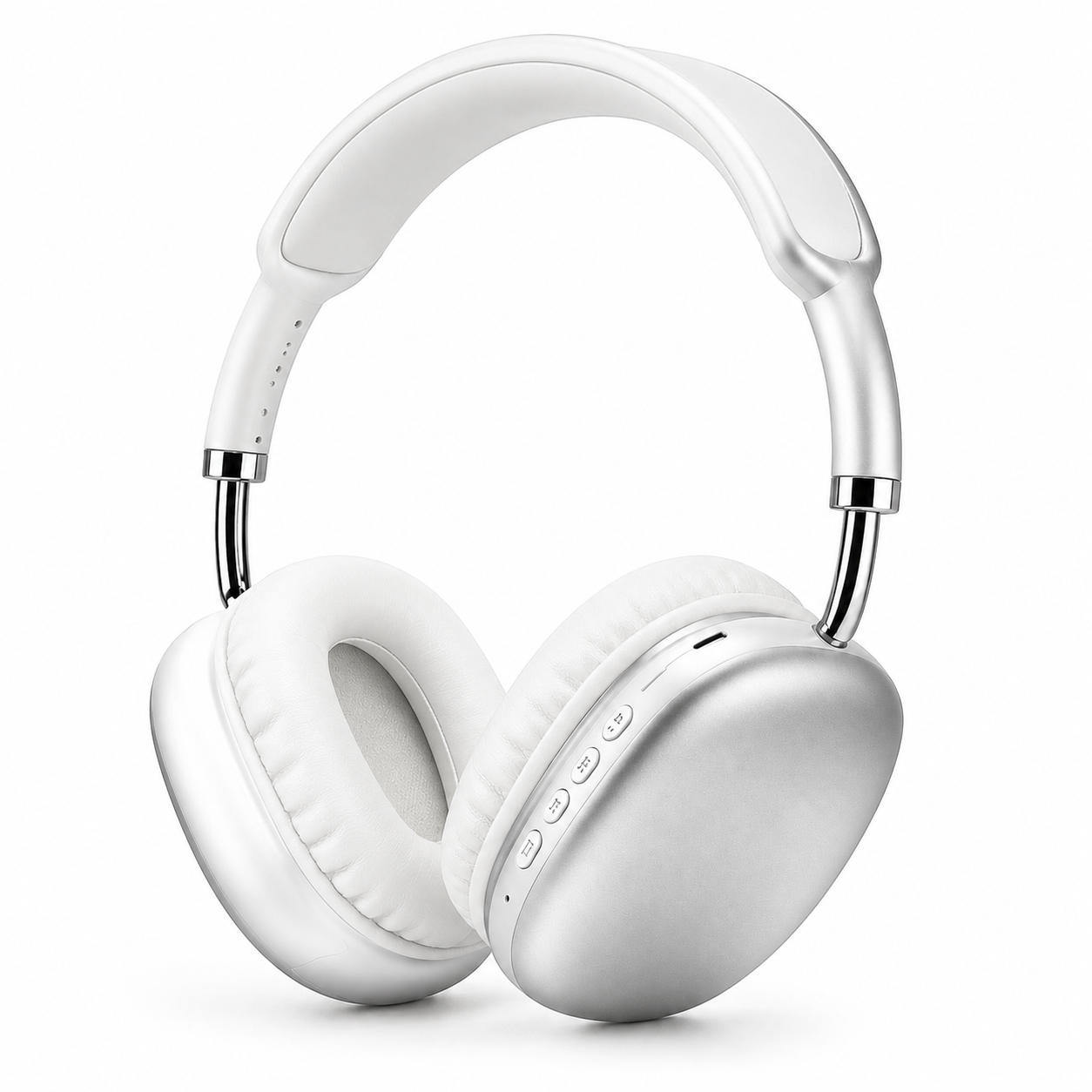 P9 Wireless Bluetooth Over-Ear Headphones – White with Built-In Controls & Microphone