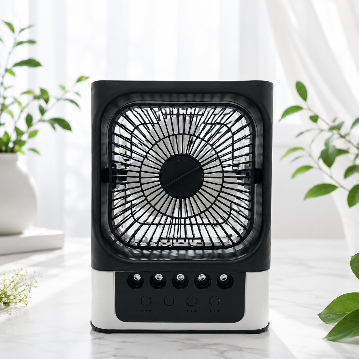 MINI COOLING FAN - STRONG AIR SUPPLY OF THIRD GEAR TURBINE - BLACK IN COLOR