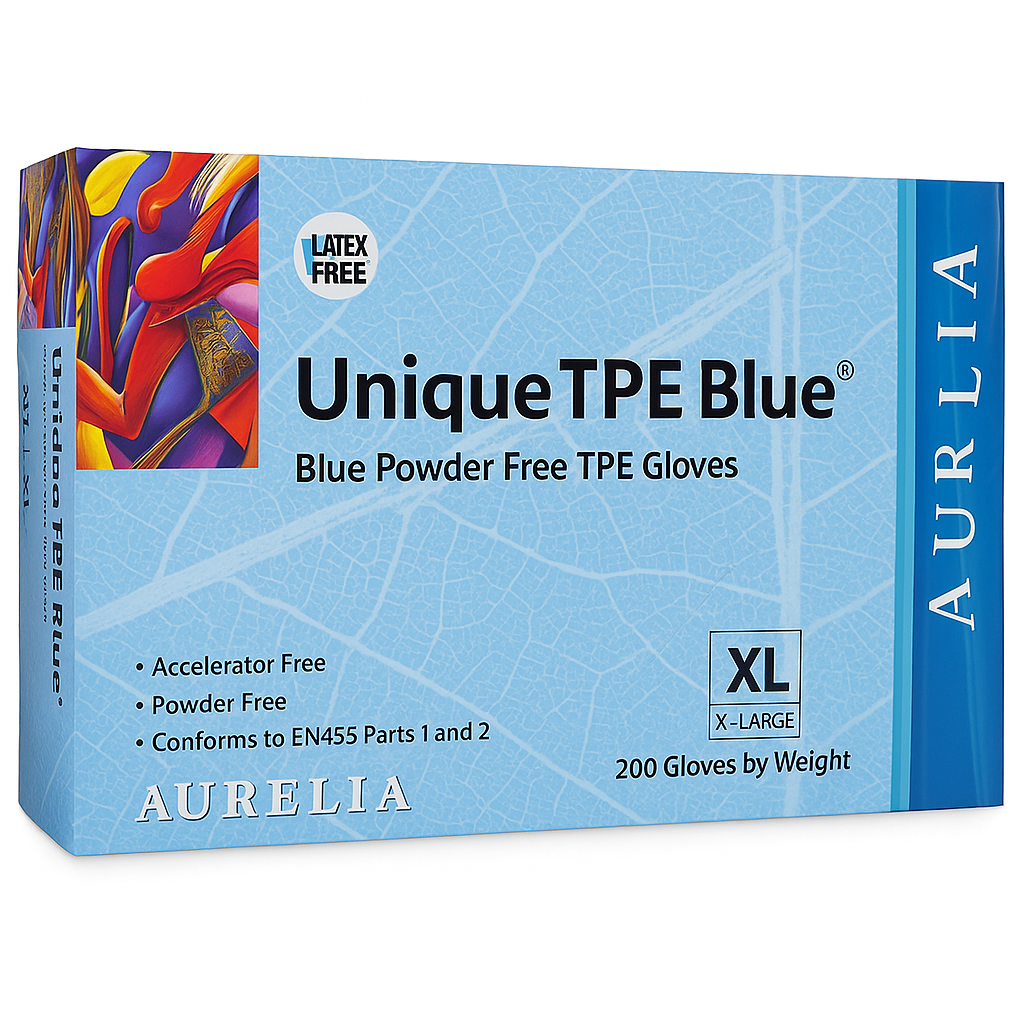 Unique TPE Blue Disposable Gloves