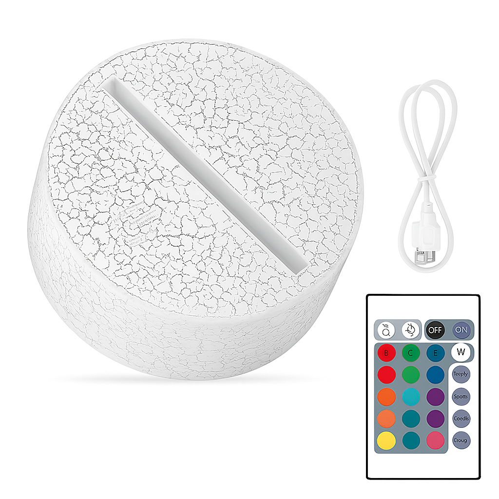 Creative 3D Visualization Lamp Base with Remote Control