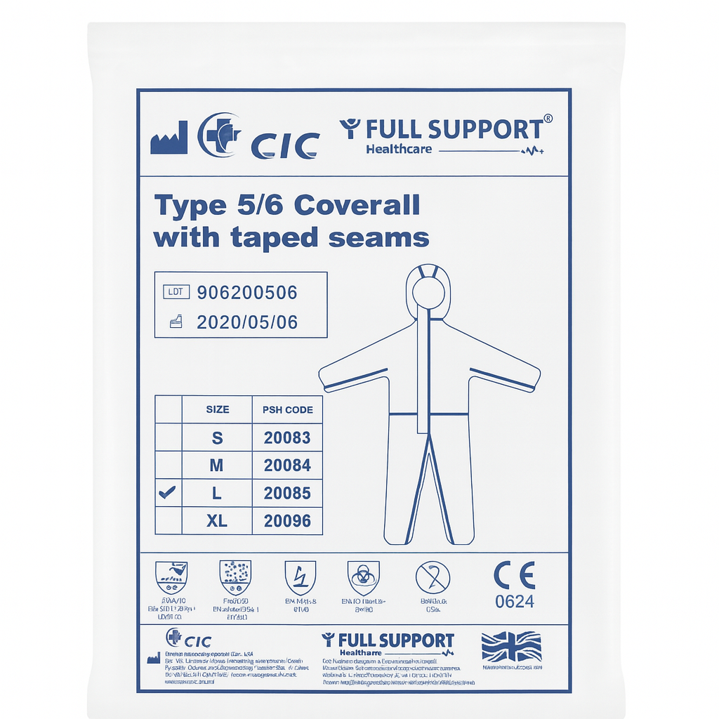 CIC Full Support Healthcare Type 5/6 Coverall with Taped Seams