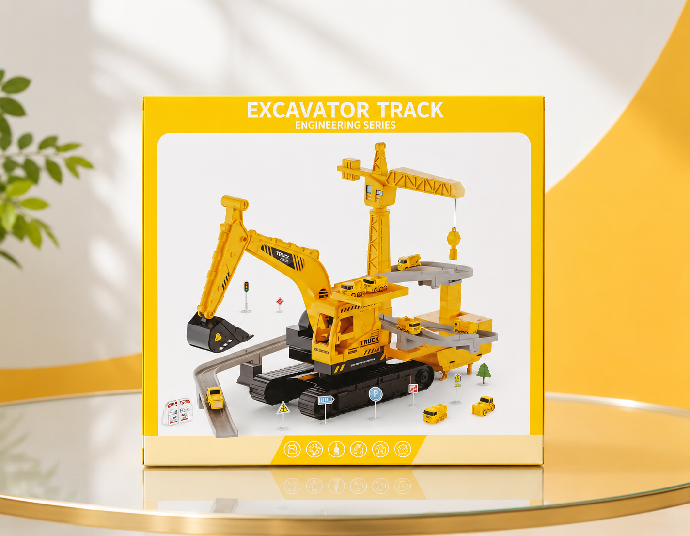 EXCAVATOR TRACK - CONSTRUCTION PLAY SET - ENGINEERING SERIES
