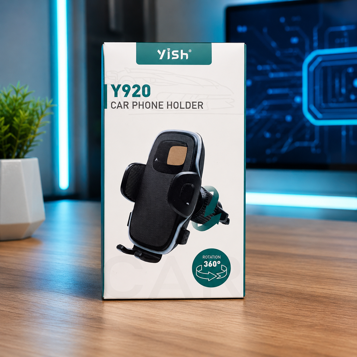 CAR PHONE HOLDER WITH 360° ROTATION - MODEL:T920 by YISH