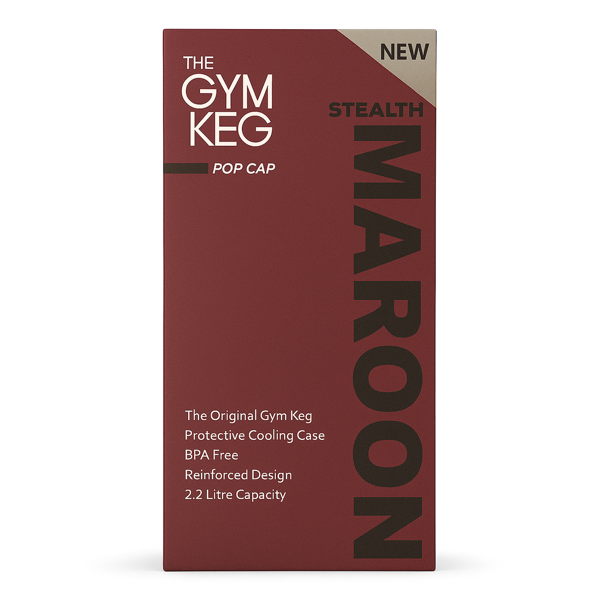 The Gym Keg – Stealth Maroon (2.2L Pop Cap)