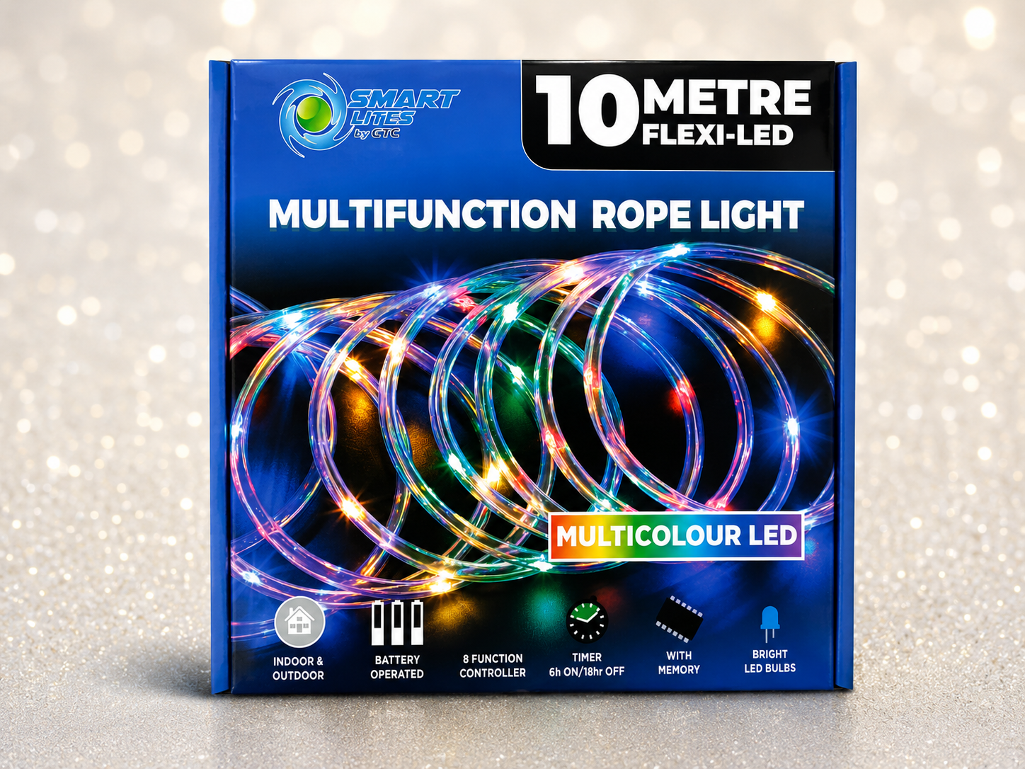 MULTIFUNCTIONAL ROPE LIGHT - 10 metre FLEXI-MULTICOLOR LED