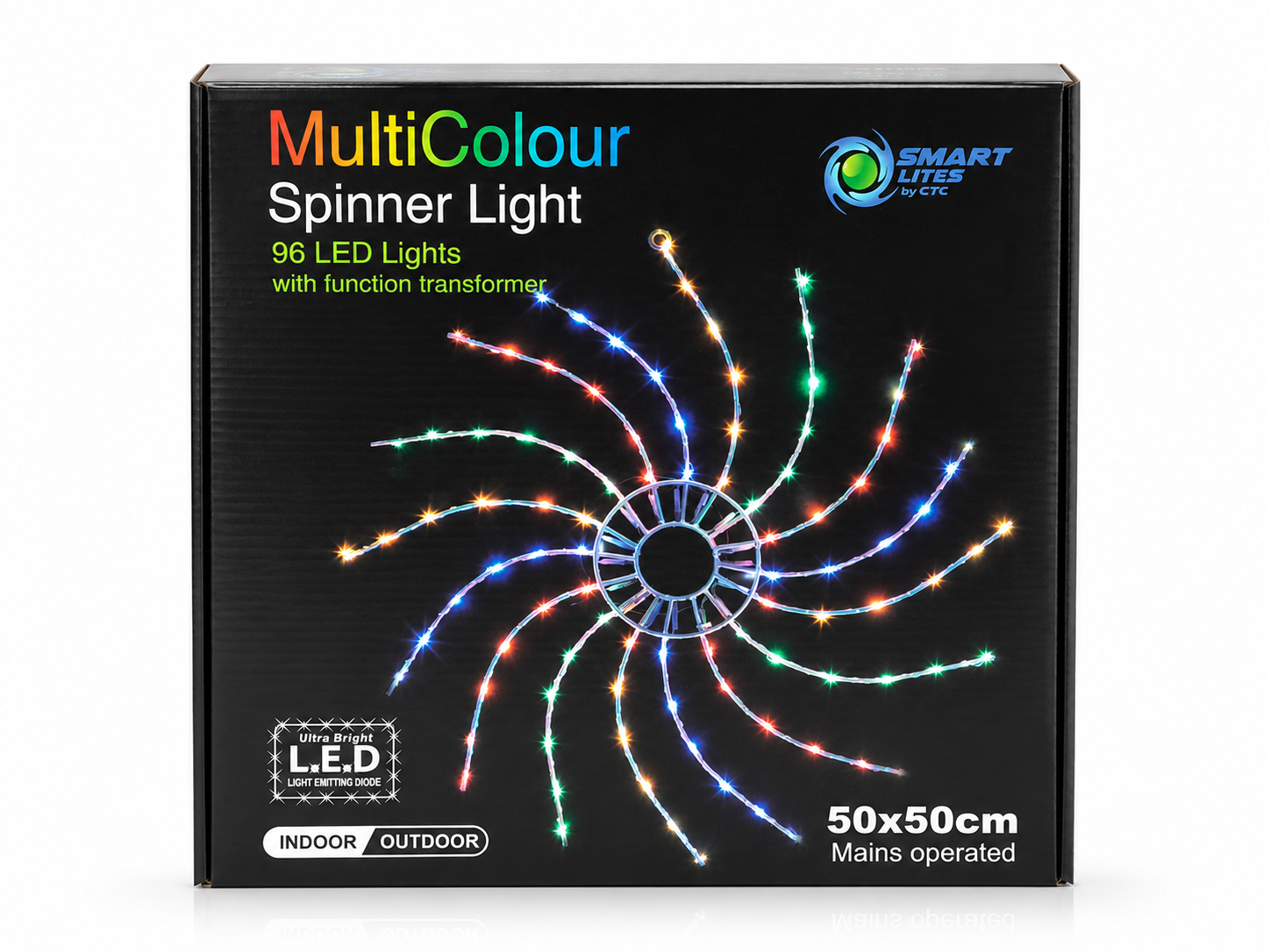 MULTICOLOR SPINNER LIGHT - 96 LED LIGHTS WITH FUNCTION TRANSFORMER