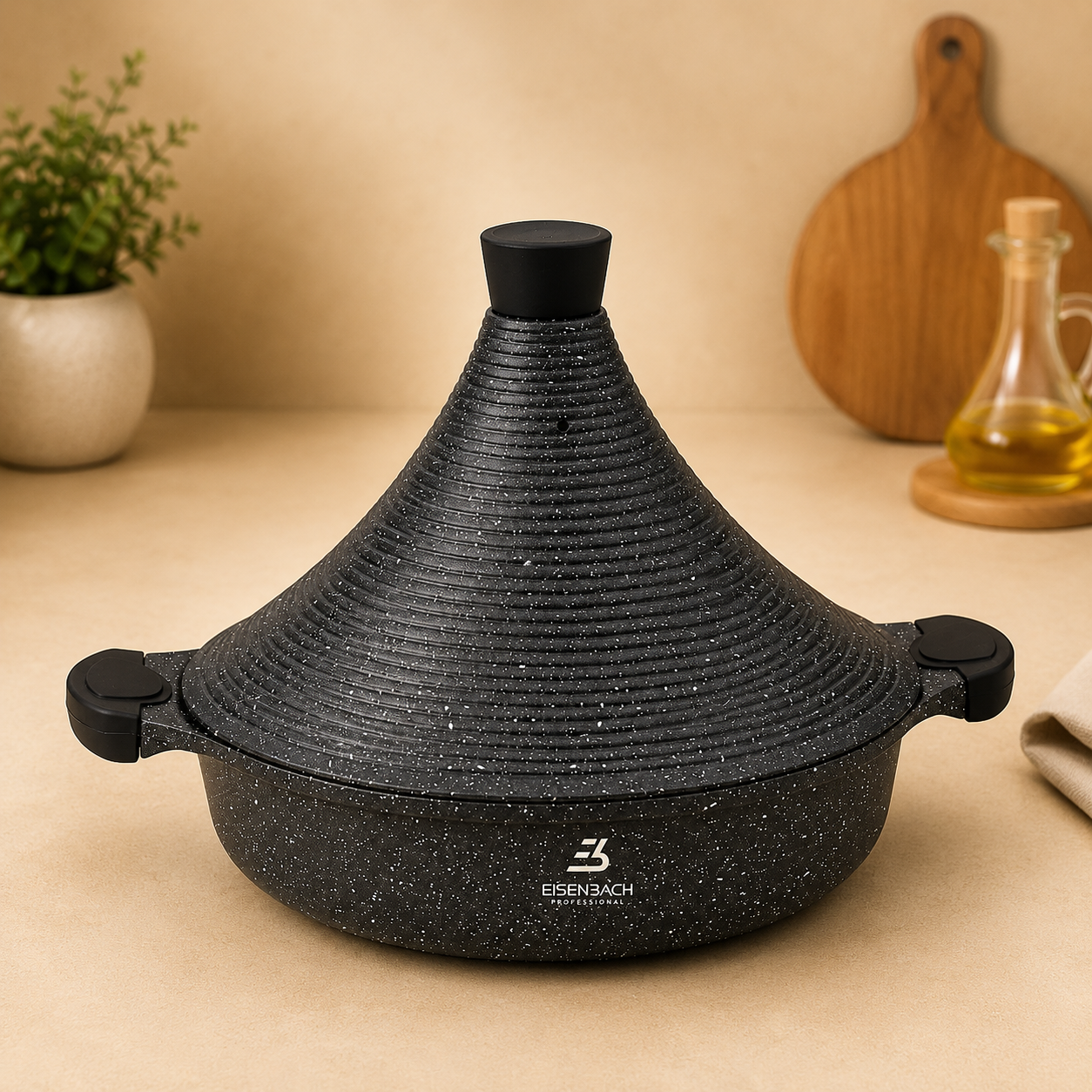 TAJINE WITH MARBLE COATING - BLACK EDITION - 30cm by EISENBACH