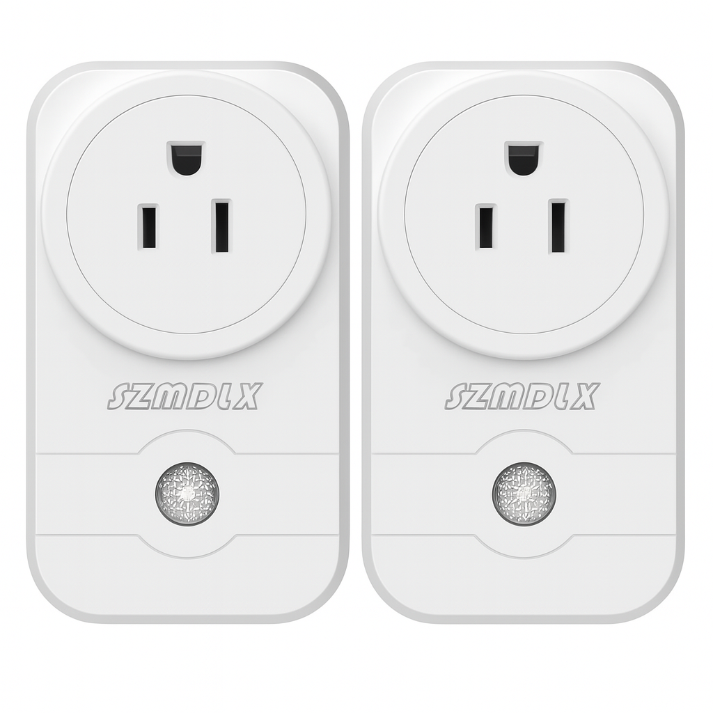SZMDLX Plug-In Night Light Wall Adapter – US Outlet with Built-In LED Sensor Light (2-Pack)