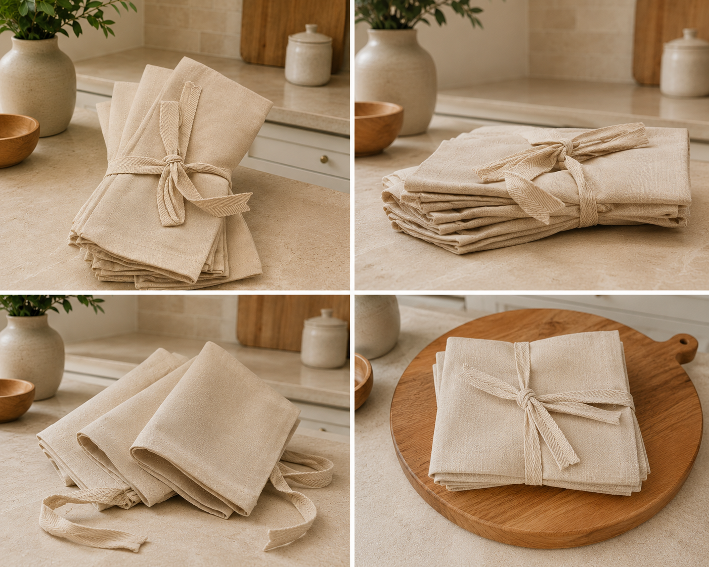 HIGH ST BRAND - COTTON NAPKINS - FOR KITCHEN/HOUSEHOLD USE- SET OF 4/PACK - (40*40CM)