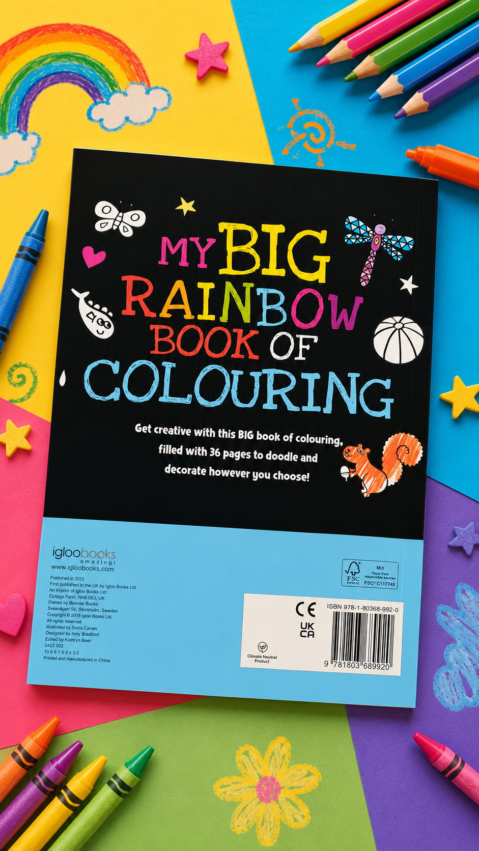 MY BIG RAINBOW BOOK OF COLOURING - 36 SHEETS TO COLOR