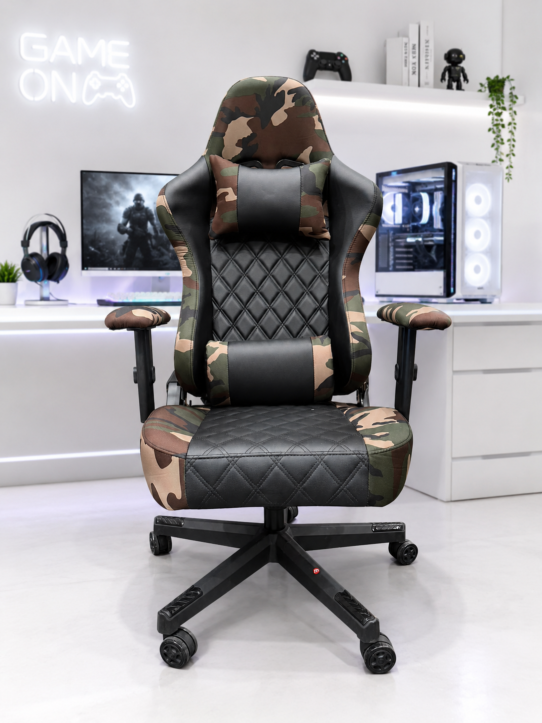 GAMING CHAIR - ARMY/CAMOUFLAGE THEME - COMFORTABLY BUILT