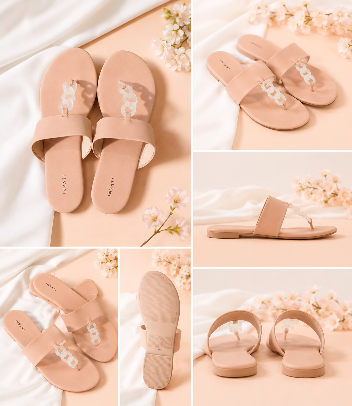 WOMEN FLATS - PEACH SHADE - SIZE-6 by INAYTI