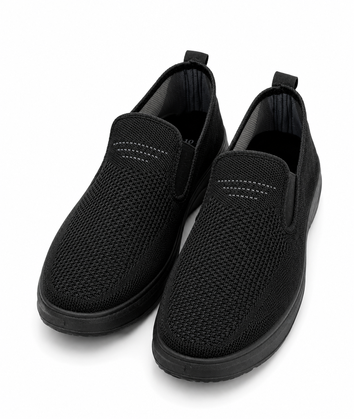 BLACK SLIP-ON SHOES - COMFORTABLE+REGULAR USE - URBAN JACK - SIZE-10