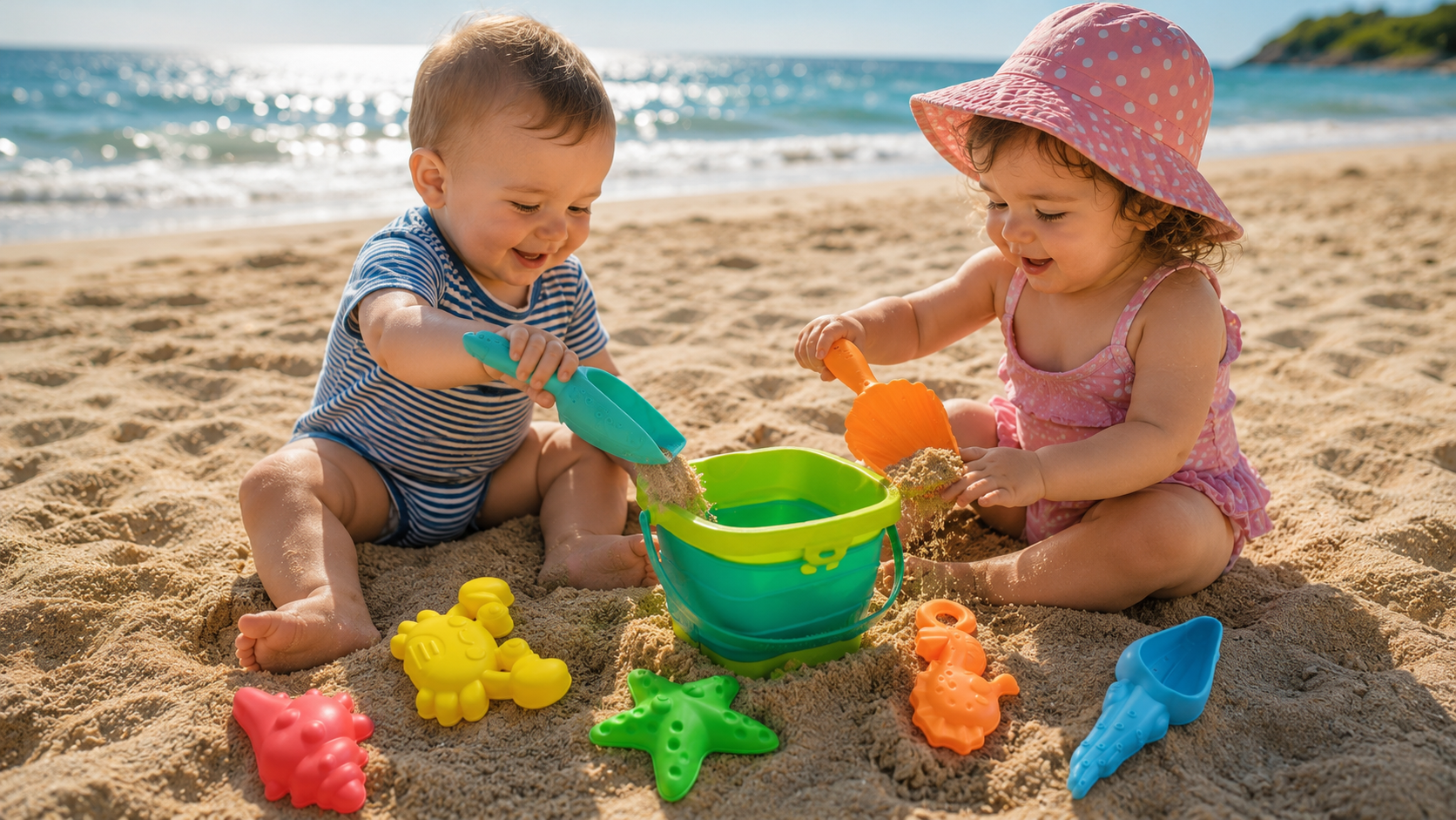 SAND TOYS SET - FOR KIDS TO PLAY AT BEACH - vibrant+safe for kids