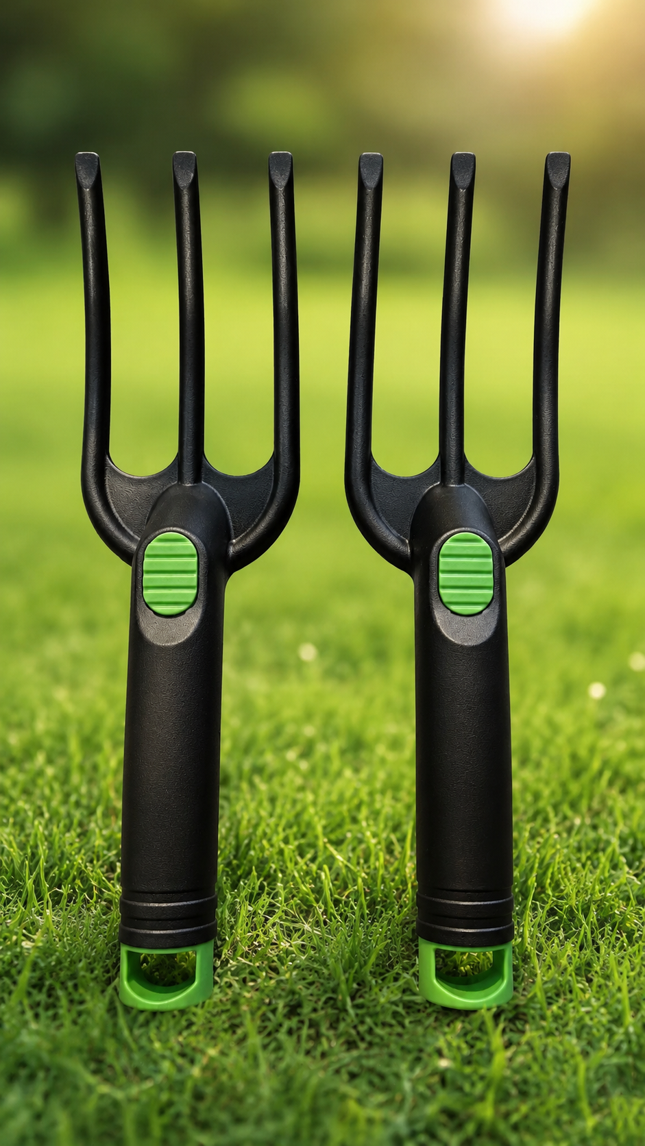 GARDEN HAND FORKS - SET OF 2 IN 1 PACK - DURABLE + NON-SLIP HANDLES - by HIGH STREET