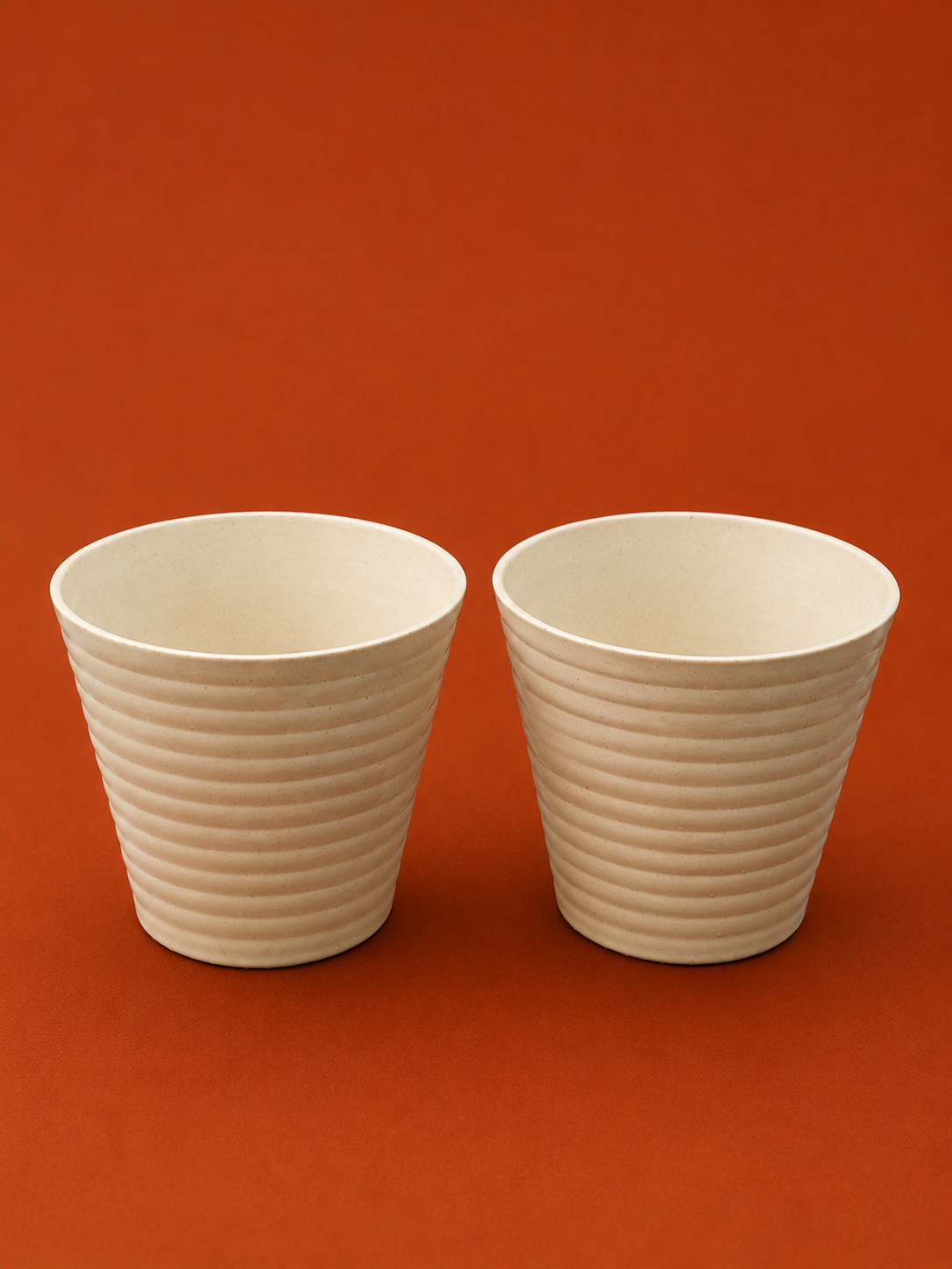 COLOURFUL RIBBED POT SET - ROUND SHAPED - 8 PIECES/PACK