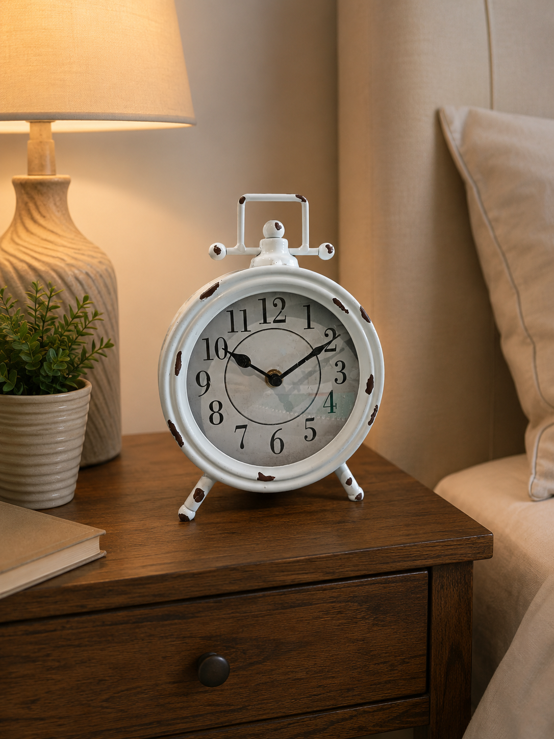 VINTAGE METAL TABLE CLOCK