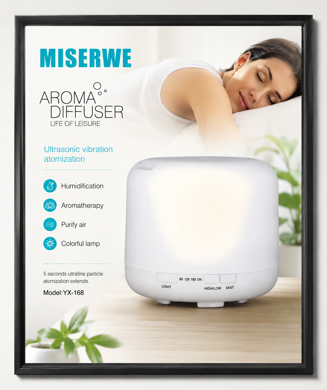 AROMA DIFFUSER WITH REMOTE INSIDE - PORTABLE & ELEGANT by MISERWE