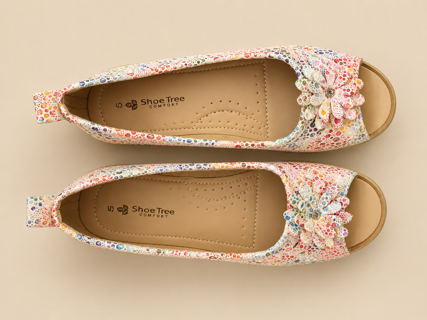 WOMEN WEDGE SLIP-ON SHOES - MULTICOLOR - SIZE-5 - STYLE-SHIRLEY